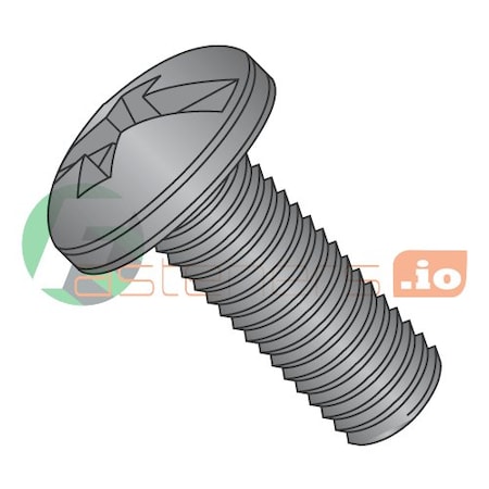 Newport Fasteners #12-24 x 3/4 in Combination Phillips/Slotted Pan Machine Screw, Black Oxide Steel, 4000 PK 263978
